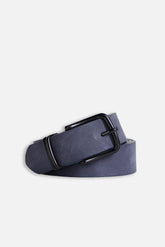 CINTURA EFFETTO NABUK BLEU